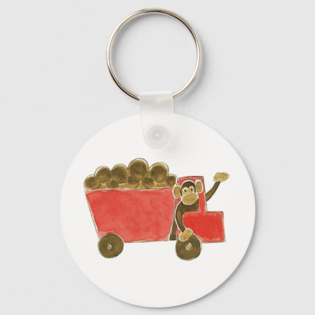 Dump Truck Monkey Key Ring (Front)