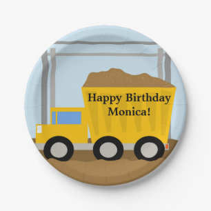 Dump Truck Paper Plates