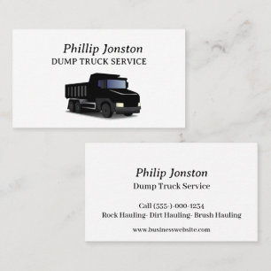 Dump Truck Service Business Card