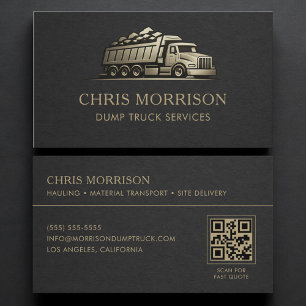 Dump Truck Service QR Code Professional Business Card