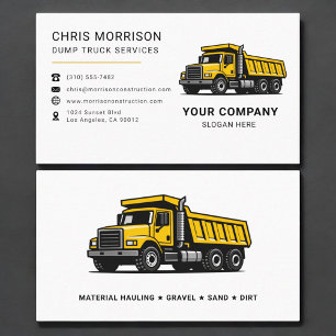 Dump Truck Services Business Card