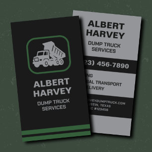 Dump Truck Services Site Logistics Business Card