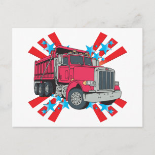 Dump Truck Stars Postcard