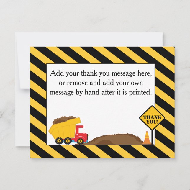 Dump Truck Thank You Card (Front)