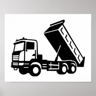Dump truck tipper poster