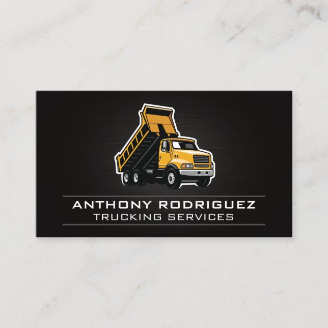 Dump Truck | Trucking Services Business Card (Front)