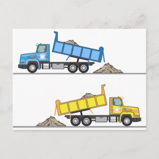 Dump Truck vector Postcard