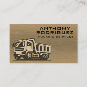 Dump Truck Vehicle Metal Texture Business Card