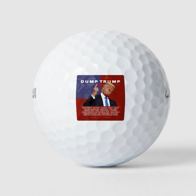 Dump Trump 2020 illustration Golf Balls (Front)
