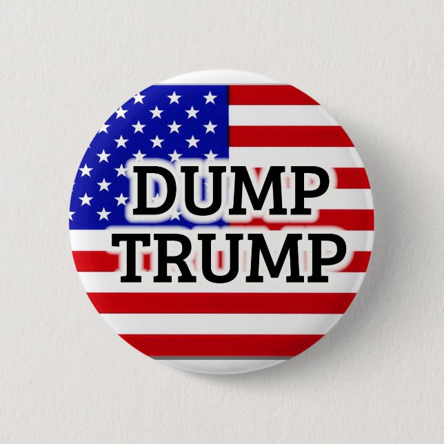 DUMP TRUMP American Flag Button (Front)