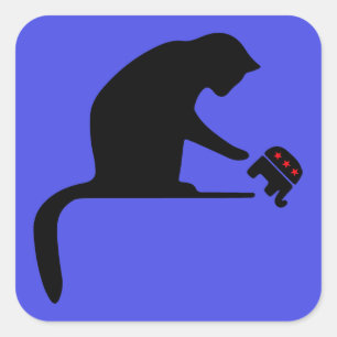 Dump Trump Cat Square Sticker