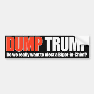DUMP TRUMP - Do we really want a Bigot-in-Chief - Bumper Sticker