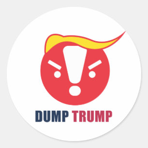 Dump Trump Emoji Round Sticker: White / Ant Art Classic Round Sticker
