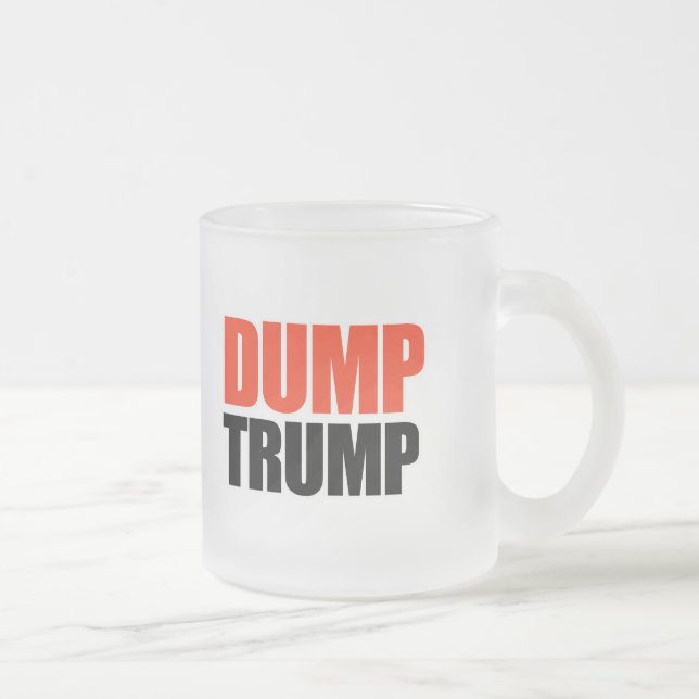 Dump Trump Frosted Glass Coffee Mug (Right)