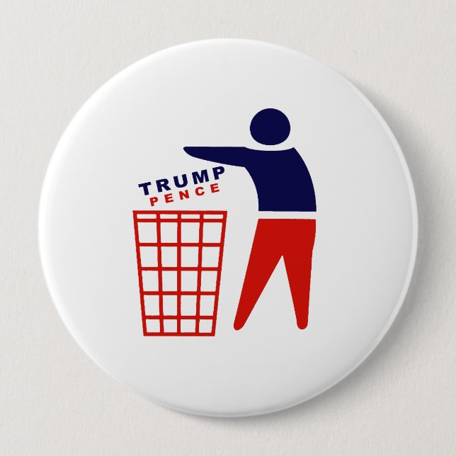 Dump Trump Pence - Anti-Trump - 10 Cm Round Badge (Front)