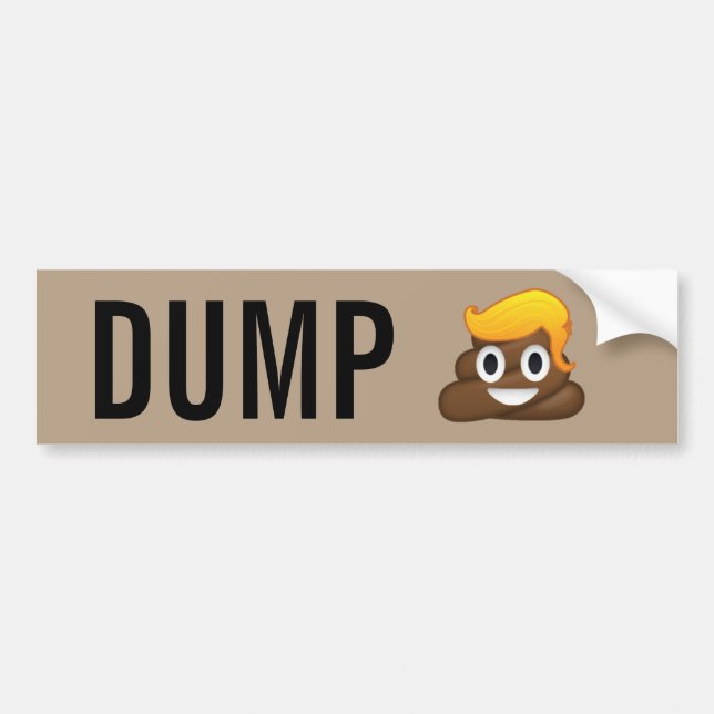 Dump Trump Poop Emoji Bumper Sticker (Front)