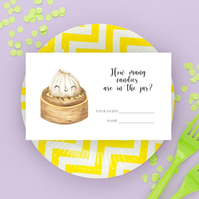 Dumpling baby shower - guess how many candies enclosure card (Creator Uploaded)