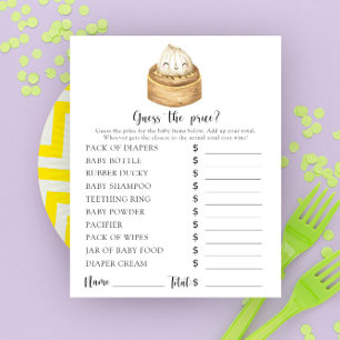 Dumpling baby shower Guess the price? Game