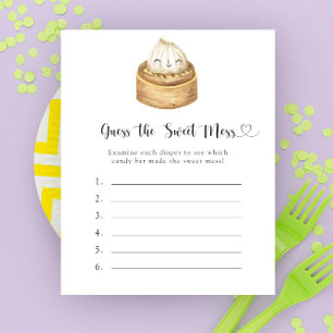 Dumpling baby shower Guess the Sweet Mess game