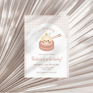 Dumpling Birthday Invitation, Dim Sum Birthday Invitation