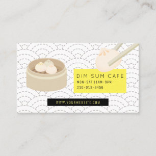 Dumpling Dim Sum Modern Chinese Restaurant Cafe Business Card