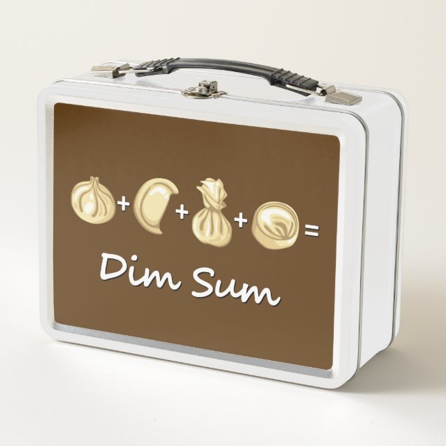 Dumpling + Dumpling + Dumpling  Equals Dim Sum Metal Lunch Box (Front)