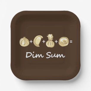 Dumpling + Dumpling + Dumpling  Equals Dim Sum Paper Plate