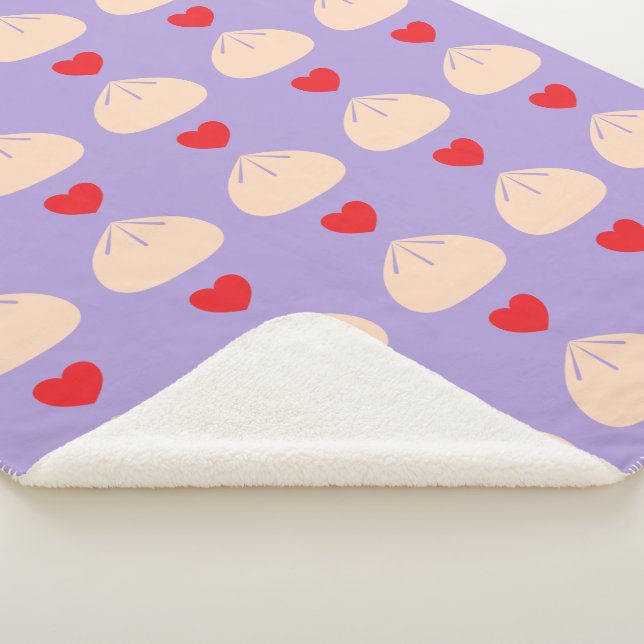 Dumpling Love Ube Medium Sherpa Blanket (3/4)
