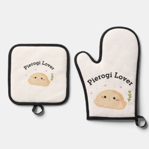 Dumpling Lover Pierogi Lover Oven Mitt & Pot Holder Set