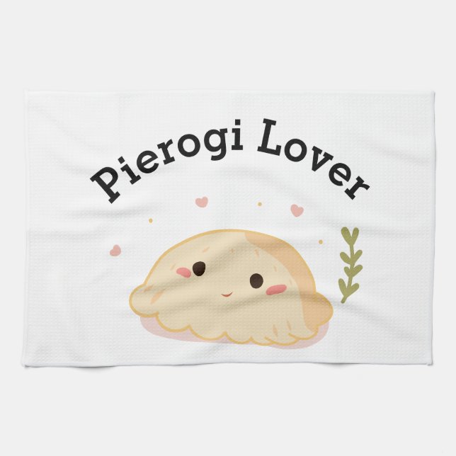 Dumpling Lover Pierogi Lover Tea Towel (Horizontal)