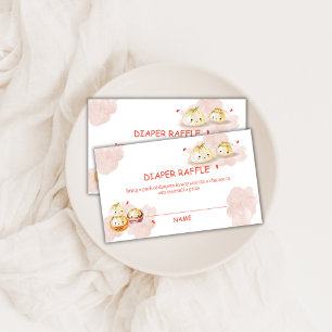 Dumpling Mushroom Diaper Raffle Baby Shower  Enclosure Card