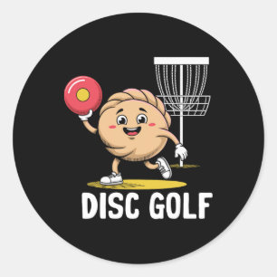 Dumpling Playing Disc Golf Sports Player Athlete G Classic Round Sticker