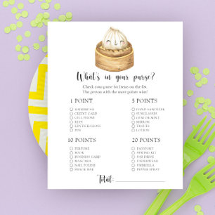 Dumpling - What's in your purse baby shower game