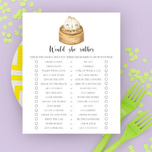 dumpling - Would She Rather Baby Shower Game