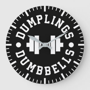 Dumplings and Dumbbells - Bulking - Funny Novelty Large Clock
