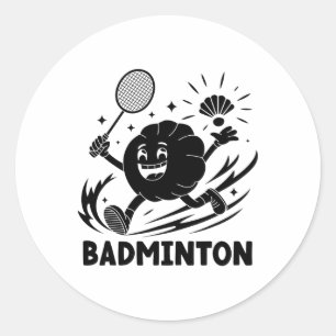 Dumplings Play Badminton Chopstick Wrap Cuisine Sp Classic Round Sticker