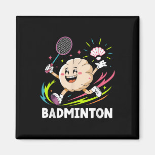 Dumplings Play Badminton Chopstick Wrap Cuisine Sp Magnet