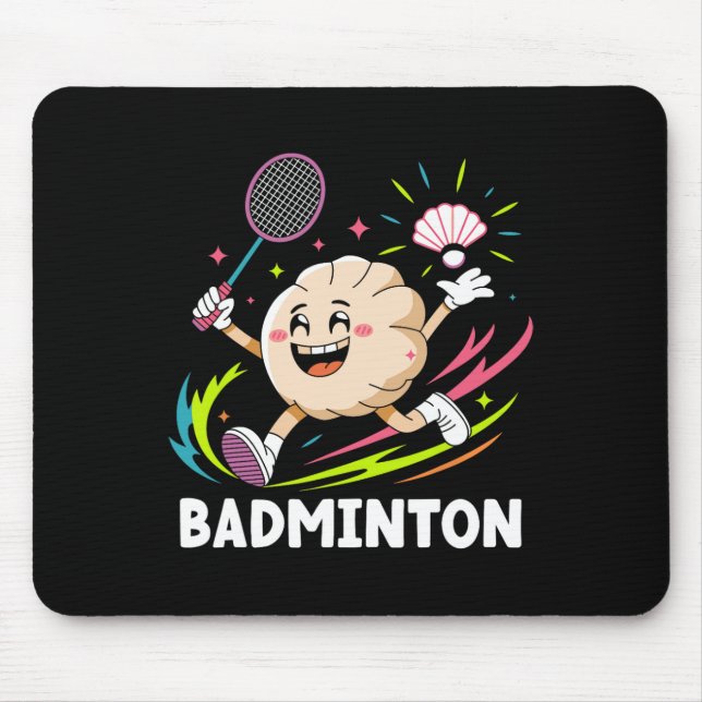 Dumplings Play Badminton Chopstick Wrap Cuisine Sp Mouse Mat (Front)
