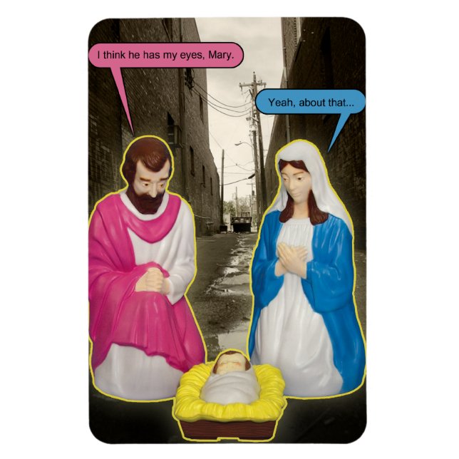 Dumpster Baby Jesus Christmas Magnet (Vertical)