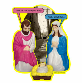 Dumpster Baby Jesus Ornament Photo Sculpture Decoration