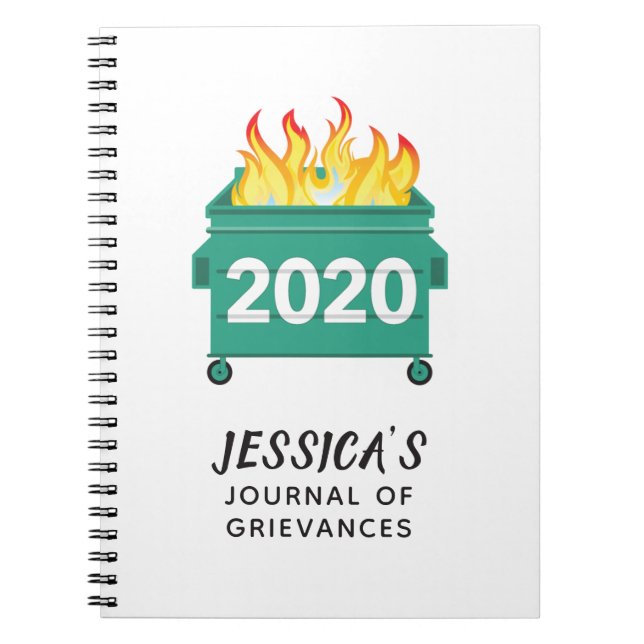 Dumpster Fire 2020 personalized funny journal (Front)