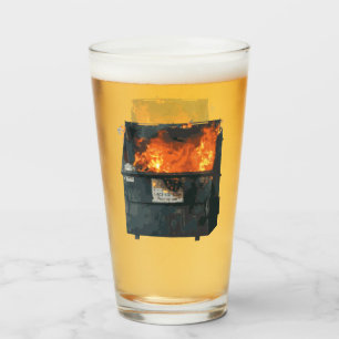 Dumpster Fire - funny hot mess Glass
