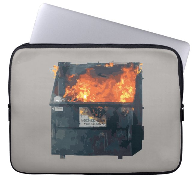 Dumpster Fire - funny hot mess Laptop Sleeve (Front)