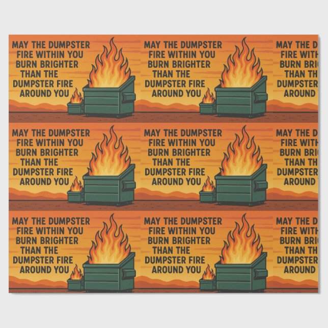Dumpster Fire Gift Wrap (Flat)