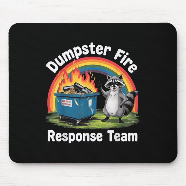 Dumpster Fire Rainbow Racoon Funny Sarcastic Nove Mouse Mat (Front)