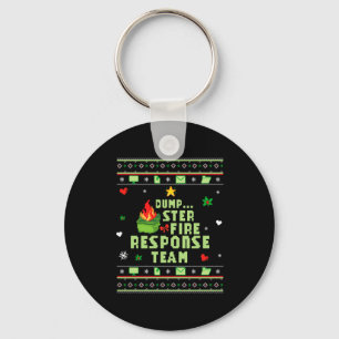 Dumpster Fire Resnse Team Chaos Ugly Sweater Cute  Key Ring
