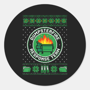 Dumpster Fire Resnse Team Funny Office Holiday Xel Classic Round Sticker