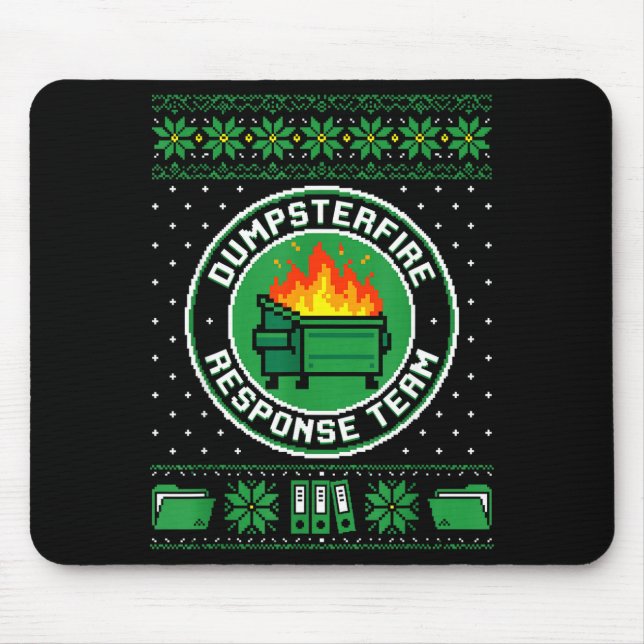 Dumpster Fire Resnse Team Funny Office Holiday Xel Mouse Mat (Front)