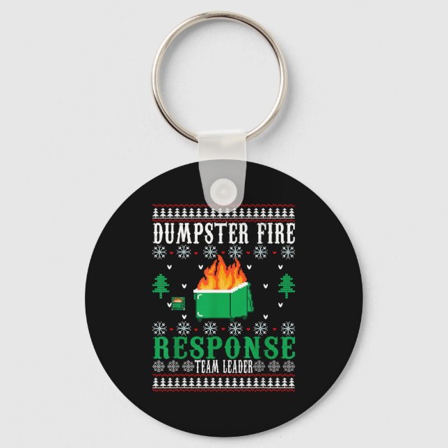Dumpster Fire Resnse Team Leader Christmas Ugly Sw Key Ring (Front)