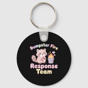 Dumpster Fire Resnse Team Raccoon Kawaii  Key Ring